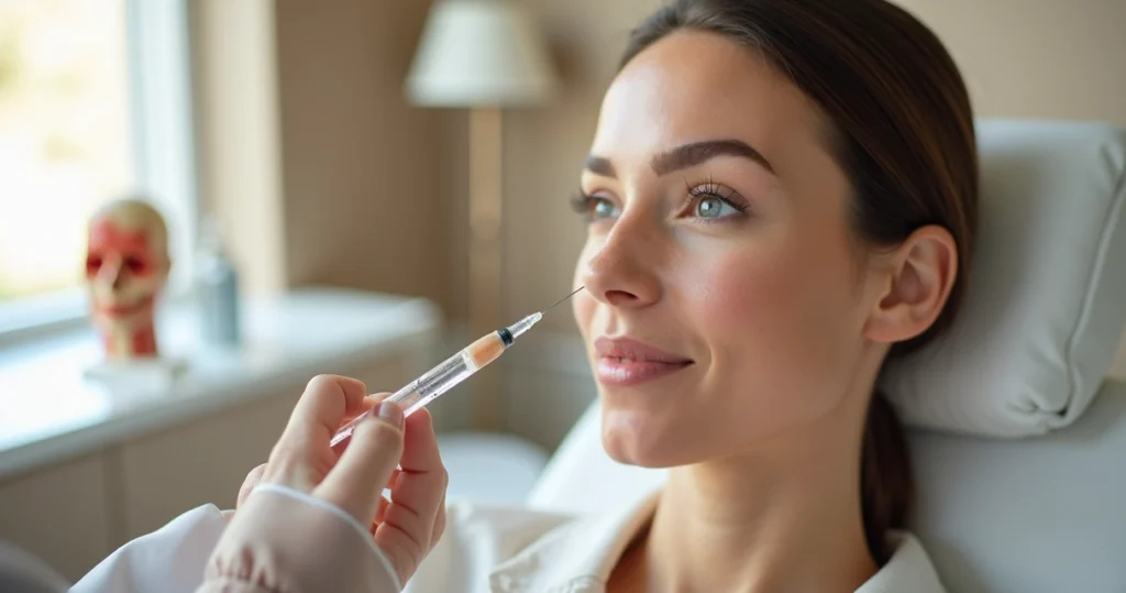Rosto feminino com pele jovem em consultório estético com foco em cuidado natural